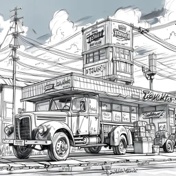 a sketch of a vintage TruckStop