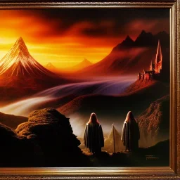 portrait oil on canvas,Trolls in Middle-earth-LOTR-, mystical colors,insanely detailed,realistic,intrincate detail, 16k resolution, masterpiece, Frank Frazetta, Alex Horley, Simon Bisley,Greg Danton,Justin Sweet,saint-max,Colorbind.