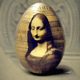 the Mona Lisa on an Easter egg by "da Vinci"