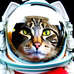 Cat portrait in space suit