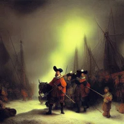 Rembrandt Snowstorm glowing lights