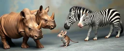 rhino zebra mouse dog