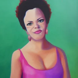 Full body portrait, painting, medium shot lady McBlingBaddie