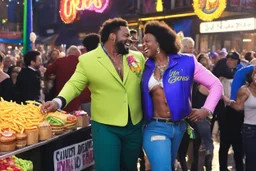 I don't sell burgers or french fries I'm only here to make your nature rise Just grab your partner around and 'round And grab her by the butt and boogie down Just open up her jacket and open her bra And dance just like at the Mardi Gras