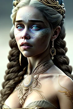 close up portrait of fog as wonderfull emilia clarke woman indian clothes, mouth shut, fine detail, highly intricate, modern surrealism painting, defined cracks and breaks, high-quality, volumetric lighting, 8k, ultrahd, George Grie, Marco Escobedo, Igor Morski,Brian Froud, Howard Lyon, Selina French,