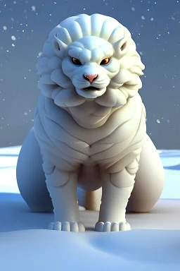 Snow Manticore, High quality ,octain render, hq, centered,