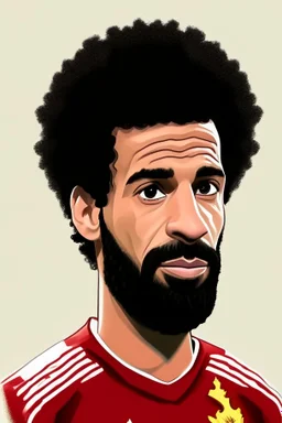 Mohamed Salah Egyptian football player ,cartoon 2d