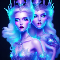 Ice crystal black queen full image neon light