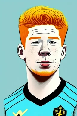 Kevin De Bruyne Belgian football player , cartoon 2d