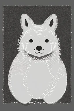 A delightful coloring page design showcasing an adorable baby bear in a charmingly naive art style. The artist has skillfully created a whimsical scene with minimal details and a focus on bold, thick black outlines. The endearing fox, prominently positioned in the center, is the highlight of this illustration. The all-white background beautifully complements the simplistic design, allowing young artists to unleash their creativity. As the baby fox takes center stage, a subtle hint of its