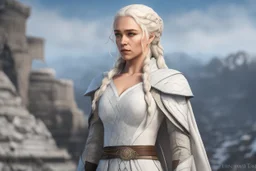 Daenerys Targaryen in 8k Afukuro anime artstyle , game of thrones them, white costum, winter, close picture, highly detailed, high details, detailed portrait, masterpiece,ultra detailed, ultra quality