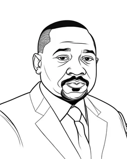 Martin Luther King Jr., line art style fashion, simple line art, one line, line art, white background, cartoon style, coloring book style on white background, well composed, clean coloring book page, No dither, no gradient, strong outline, No fill, No solids, hand drawn