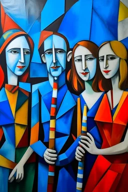 picasso style cubism 5 people