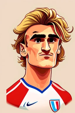 Antoine Griezmann French football player ,cartoon 2d