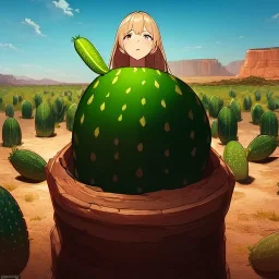 real life like cactus in the desert in arizona, grand canyon, anime