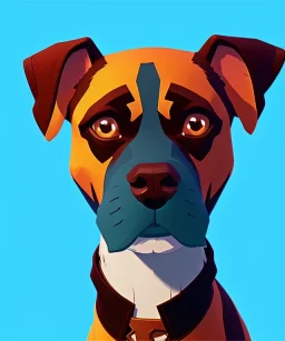 Cute dog, one colour background