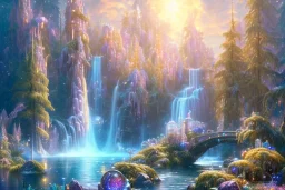  white and gold crystal cosmic ambiance，waterfall, full of details, smooth, bright sunshine，soft light atmosphere, light effect，vaporwave colorful, concept art, smooth, extremely sharp detail, finely tuned detail, ultra high definition, 8 k, unreal engine 5, ultra sharp focus