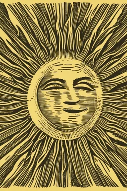 Woodcut sun