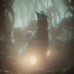 three white wolves, gorgeous, clean art , fantasy, lanterns, glow, forest, 4k, insane details, highly detailed, hyper-detailed, beautifully color-coded, insane details, intricate details, beautifully color graded, Cinematic, Color Grading, Editorial Photography, Depth of Field, DOF, Tilt Blur, White Balance, 32k, Super-Resolution, Megapixel, ProPhoto RGB, VR, Half rear Lighting, Backlight, non photorealistic rendering