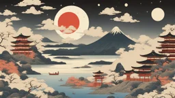 "Paint the serene infinity of the cosmos in the timeless style of Ukiyo-e, an ancient Japanese art form. Capture the breathtaking allure of swirling galaxies, radiant stars and flirtatious meteorites juxtaposed alongside traditional floating world motifs. Elevate the ordinary into the extraordinary, anchoring the celestial wonders into familiar, yet subtly transformed Ukiyo-e landscapes. Create a space Ukiyo-e masterpiece where the ethereal meets the earthly."