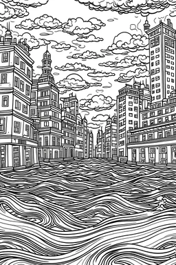 city ​​under water coloring page