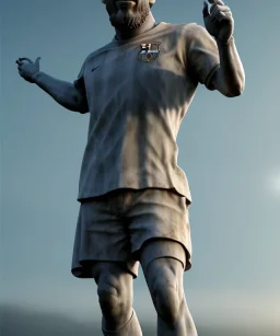 Statue gigantesque de messi, style grec, marbre, très réaliste, très détaillé, très intriqué, 8k, hdr, octane effect, lumière parfaite, angle parfait, couleurs légères et très nuancées.