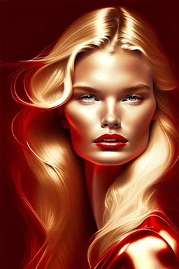 blonde woman muse red gold