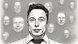 "A captivating image blending the brilliance of tech pioneer Elon Musk with cutting-edge artificial intelligence technologies. Musk is clearly visible, facing the camera with a confident smile that reflects his assurance and enthusiasm. Amidst his face's candid charm, advanced robotic elements are integrated, showcasing the synergy of human ingenuity and AI advancements. This image embodies the perfect balance between humanity and technology, echoing Musk's visionary approach to shaping the futu