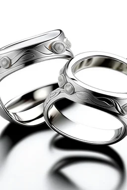 White gold couple rings It's easy in the shape containing diamonds engraved