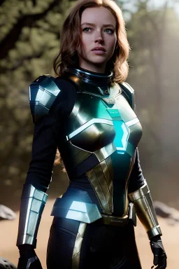 ultrarealistic, dynamic, concept art, strikingly beautiful (18 year old girl:1.2),_skimpy lost in space armor_, Hair (long ginger:1.1), Face (freckles:1.2), body, medium breasts (heavy cleavage:1.2), tracing, ambient light, highres, (hyperrealistic:1.2), (perfect face:1.1), intricate (high detail:1.1) body, beautiful detailed eyes (emerald:1.3), _camera_, _pose_, plump lips ,sci-fi theme, Model hash: ddc3021b