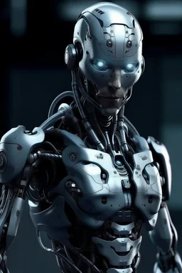 a deadly man cool cyborg that's 100 meters awat looking for humans.