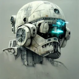 photorealistic at-at pilot helmet with weathered painting , illustration on coarse canvas by <agnes cecile> and <Yoji Shinkawa>, ornate and intricate details , soft smooth lighting, ultra detailed concept art,