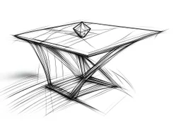 “Table” Concept Diamond Sketch with white background