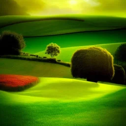 Landscape, the shire, fantasy, green, Brown, warm, dream