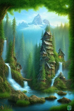 mountain water forest