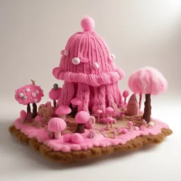 A pink magical woolly land designed in Navajo yarn