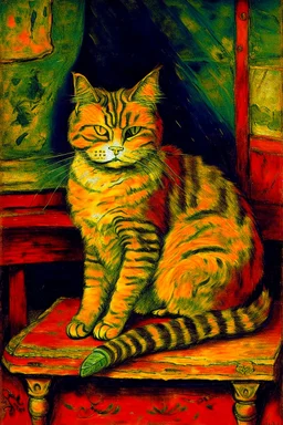 Portrait of a cat by Van Gogh