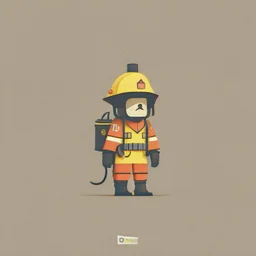 minimalistic character. firefighter