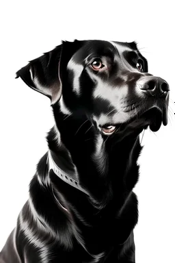 Image of a black dog in White background
