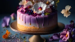 , food photography, beautiful, delicious food, recipe photography, realistic, natural light, colorful, food art, object photography, still life food photography, vignette, ultra hd, flower cake , bokeh