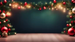 Hyper Realistic Christmas Background For YouTube Lyrical, With Garland Lights And Christmas Decorations.