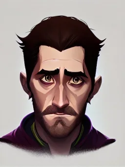 Portrait of a 30 year old strange gay warlock like Jake Gyllenhaal