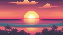 sun horizon retrowave wallpaper