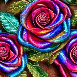 the most stunning, iridescent, holographic roses, leaves, cobblestone path, vibrant, closeup, intricate, ultra-fine detail, 8k, sharp, crisp, high-quality, 3d, realistic, digital art, brian froud, howard lyon, selina french, anna dittmann, annie stokes, lisa parker, greg rutowski, alphonse mucha