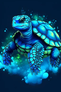 wonderful vivid blue warm turtle