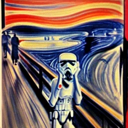 the scream painting with storm trooper