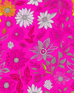 draw a colored back ground with pink colors with flowers