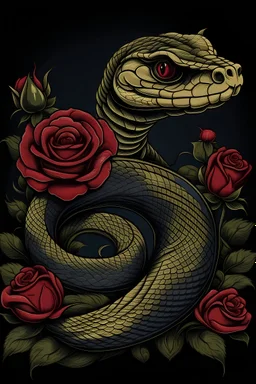 serpent with rose