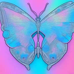 pastel colors, blue, pink, white, butterfly