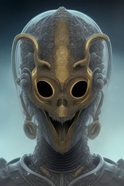 black male African alien, cracks in the head, wicked, Asian eyes, crown, blood, 8k, finely detailed, photo realistic, Boris Vallejo style turquoise skull head gold dragon space alien rain skeleton gold tooth silver helmet silver space suit spaceships